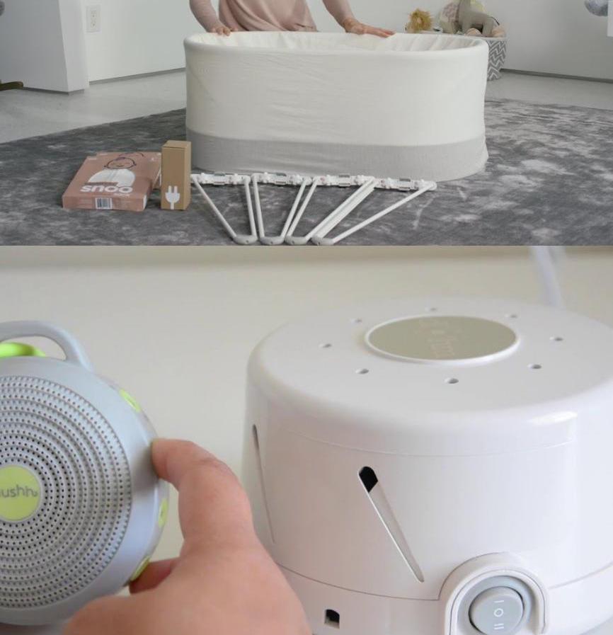 Marpac Dohm Noise Machine and SNOO Smart Sleeper Baby Bassinet