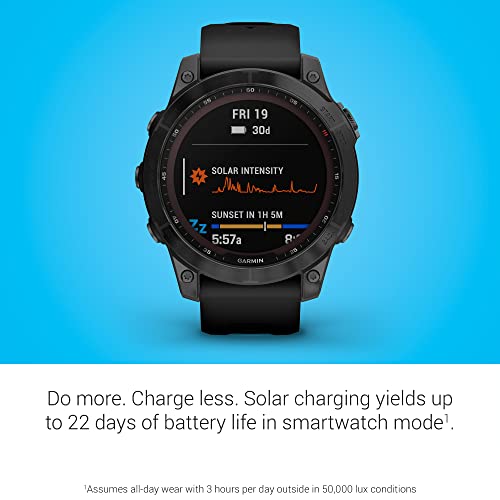Garmin Fenix 7 Sapphire Solar Smartwatch, Solar Charging
