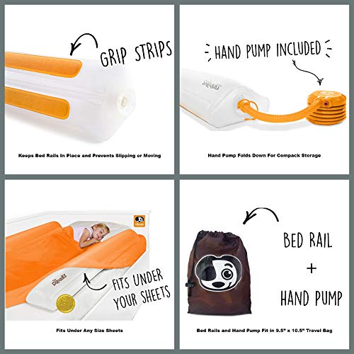 The Shrunks Inflatable Bed Rails for Toddlers - Portable Safety Side Bumpers