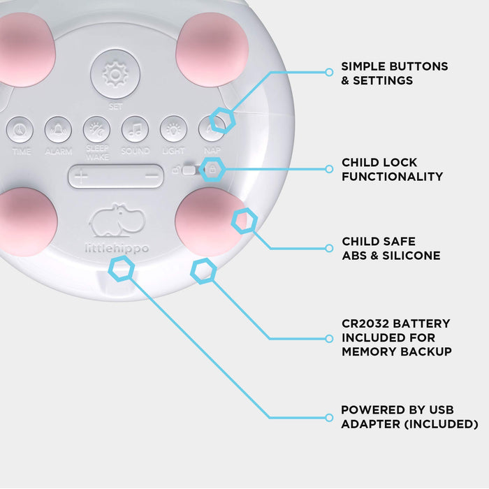 LittleHippo Mella Ready to Rise Children's Trainer, Alarm Clock, Night Light and Sleep Sounds Machine