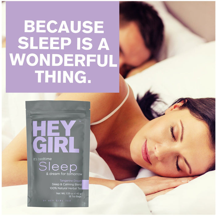 Hey Girl Sleep Tea with Natural Valerian Root, Herbal Chamomile & Lemon Balm | Promotes Relaxation, Aids Anxiety, Insomnia & Stress Relief