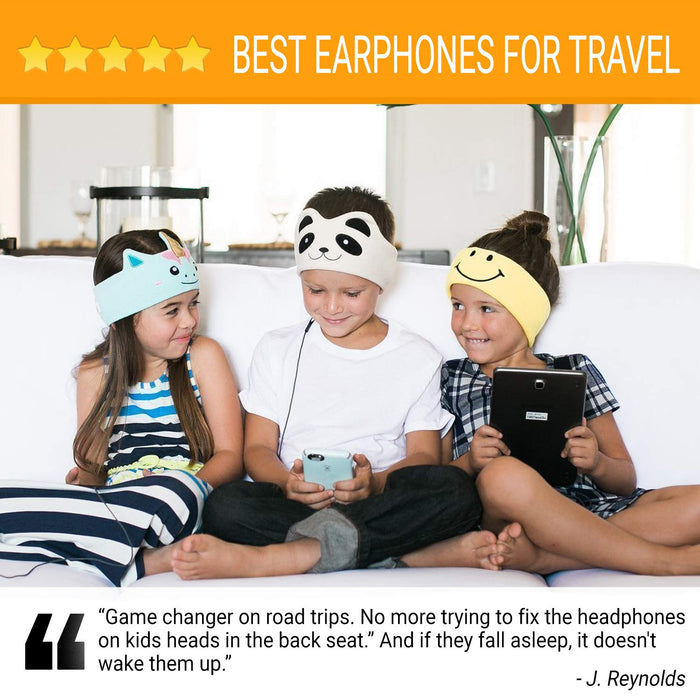 CozyPhones Kids Headphones with Ultra-Thin Speakers & Super Soft Fleece Headband -