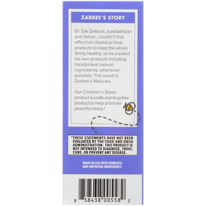Zarbee's Naturals Children's Sleep with Melatonin Supplement, Natural Grape Flavor, 50 Chewable Tablets