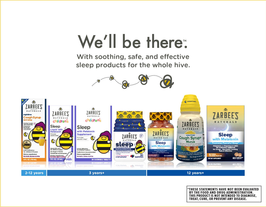 Zarbee's Naturals Children's Sleep with Melatonin Supplement, Natural Grape Flavor, 50 Chewable Tablets