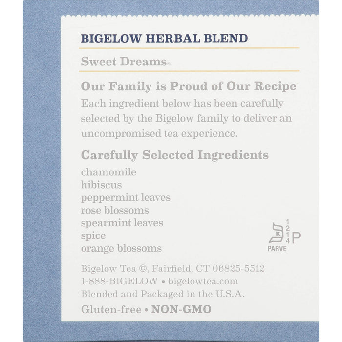 Bigelow Sweet Dreams Herbal 120 Tea Bags Total.  Caffeine-Free Individual Herbal Bags