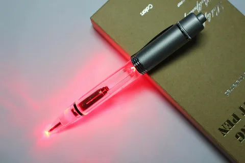 Red LED Light Ballpoint Pen