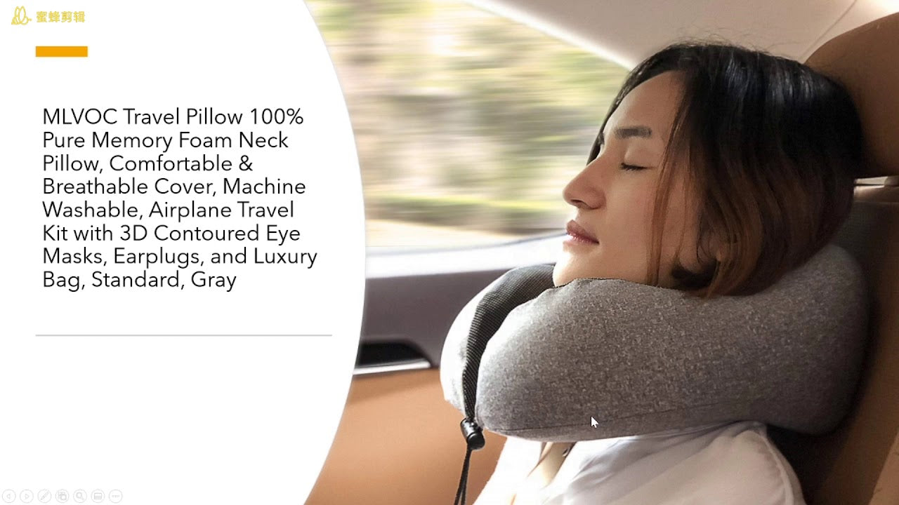 MLVOC 100% Pure Memory Foam Best Travel Pillow