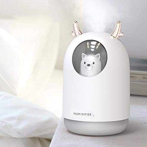 Cute Fox USB Mini Portable Quiet Cool Mist Humidifier With 7 Color LED Night Light