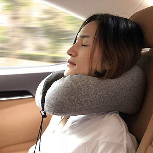 MLVOC Travel Pillow 100% Pure Memory Foam Neck Pillow, Comfortable