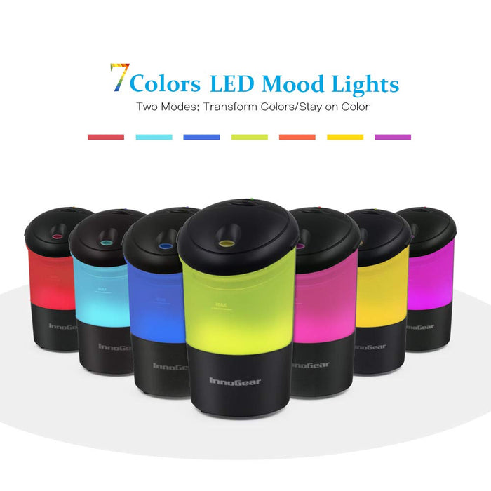 InnoGear Travel USB Ultrasonic Aromatherapy Diffusers with 7 Color LED Lights