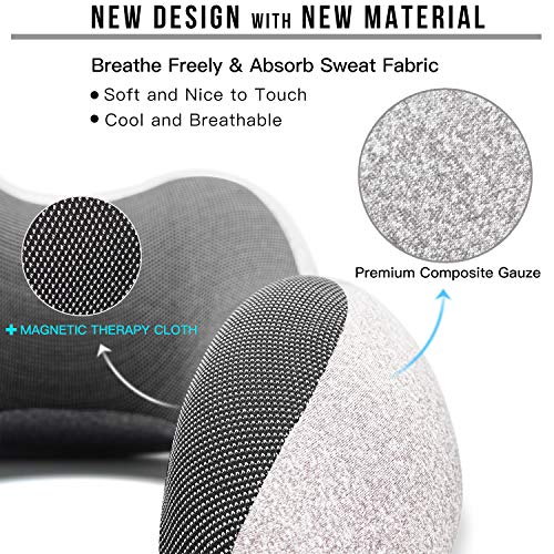 MLVOC Travel Pillow 100% Pure Memory Foam Neck Pillow, Comfortable & Breathable Cover  Airplane Travel Kit