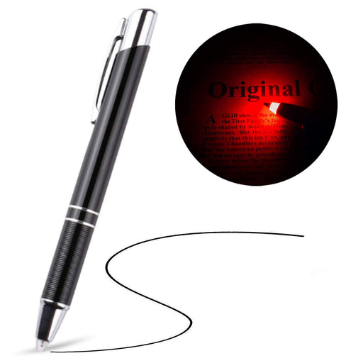 Red LED Light Up Ballpoint Pen