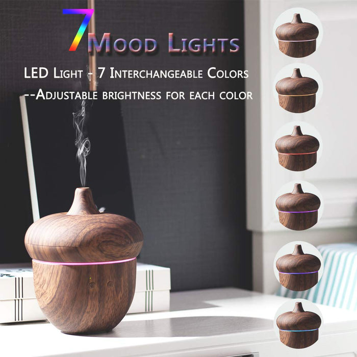 Acorn Wood Grain Aromatherapy Essential Oil Diffuser Cool Mist Humidifier