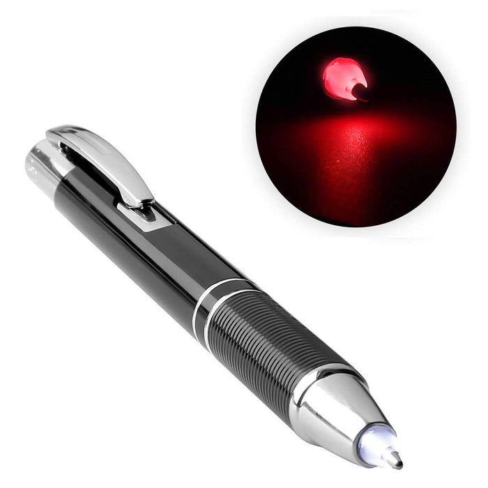 Red LED Light Up Ballpoint Pen