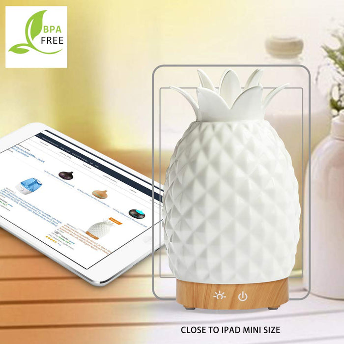 Pineapple Cool Mist Humidifier & Essentials Oil Diffuser -  7 Color LED Night Lamp