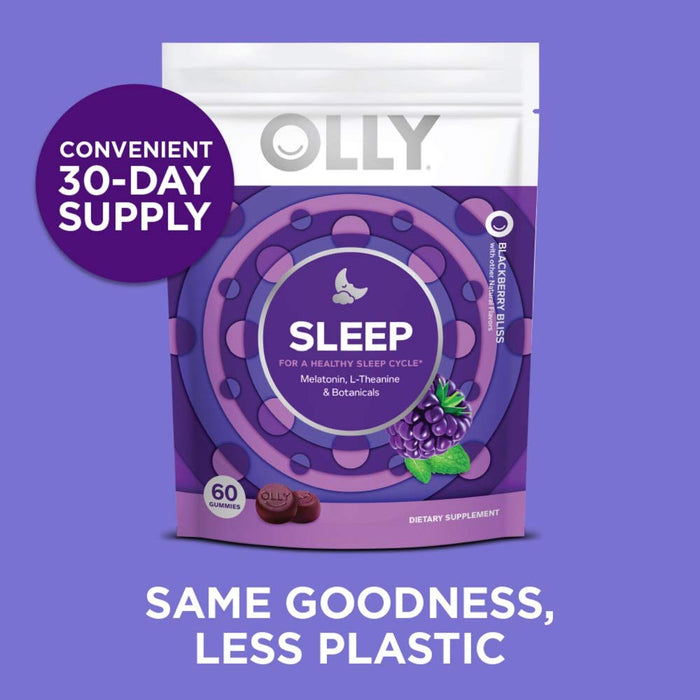 OLLY Sleep Melatonin Gummy, All Natural Flavor & Colors with L Theanine, Chamomile, and Lemon Balm