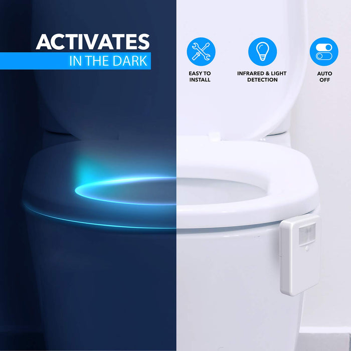 LumiLux Toilet Light Motion Detection, Advanced 16-Color LED Toilet Bowl  Light, Light Detection, Internal Memory (White) 