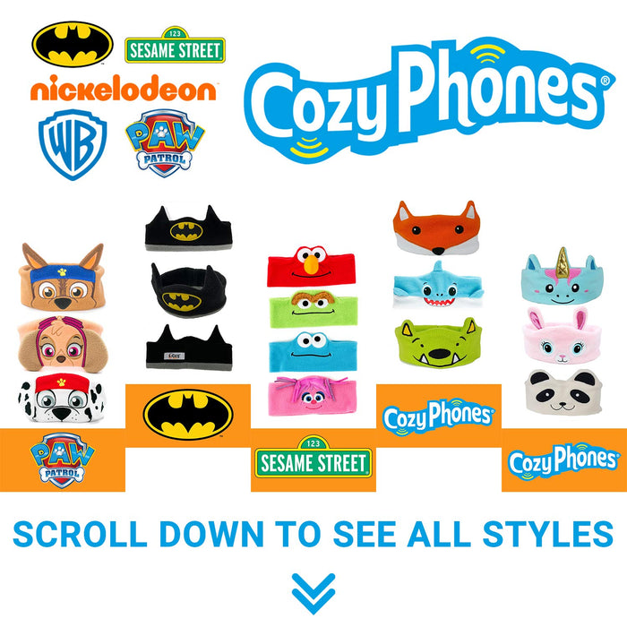 CozyPhones Kids Headphones with Ultra-Thin Speakers & Super Soft Fleece Headband -