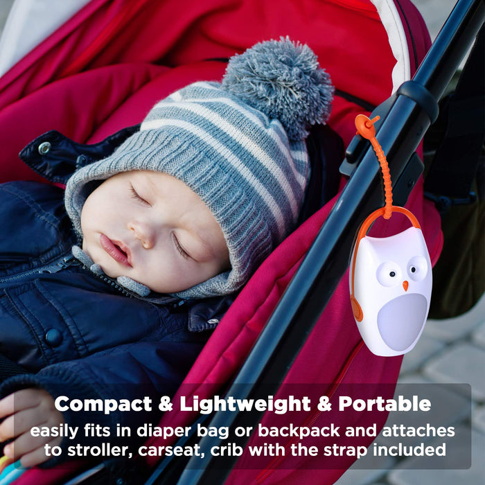 Baby Sleep Soother Sound Machine - Portable & Rechargeable with Amber Nightlight