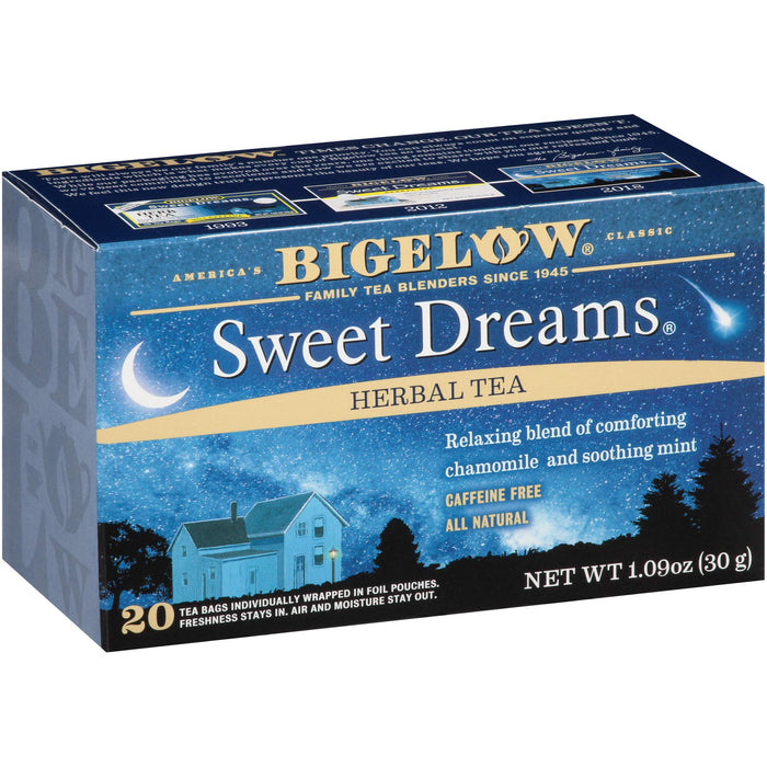 Bigelow Sweet Dreams Herbal 120 Tea Bags Total.  Caffeine-Free Individual Herbal Bags