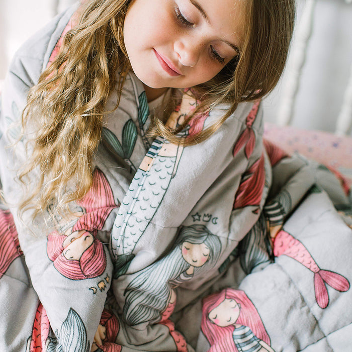 Weighted Blankets for Kids & Toddlers - 5lb 40x60 - Mermaid Print